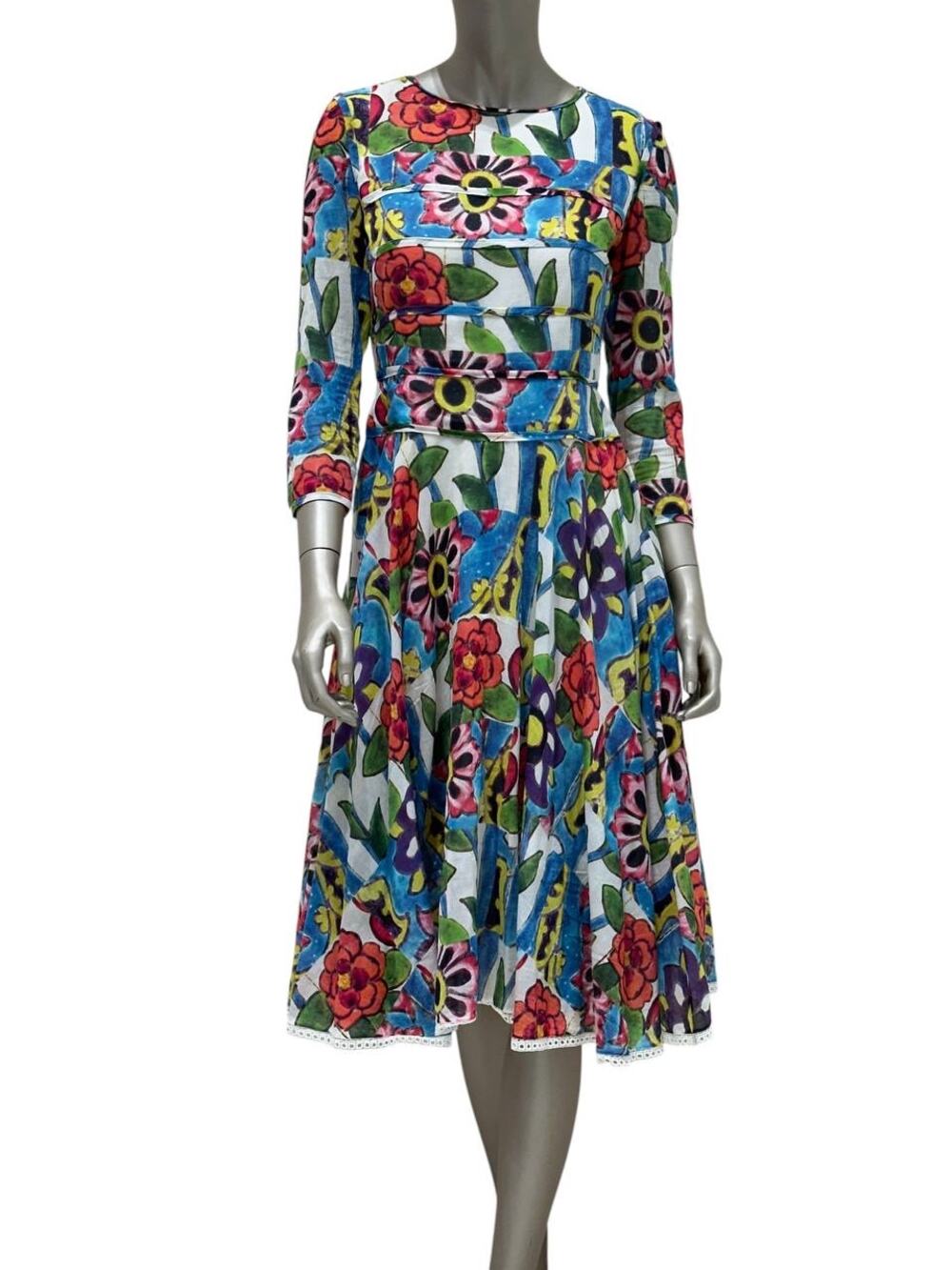 CHANEL 2015 Cruise Paris-Dubai Floral Maxi Dress Sz.38